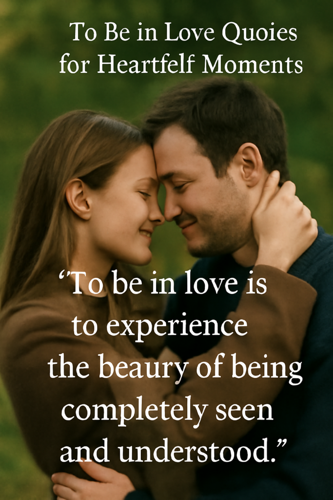 To Be in Love Quotes for Heartfelt Moments